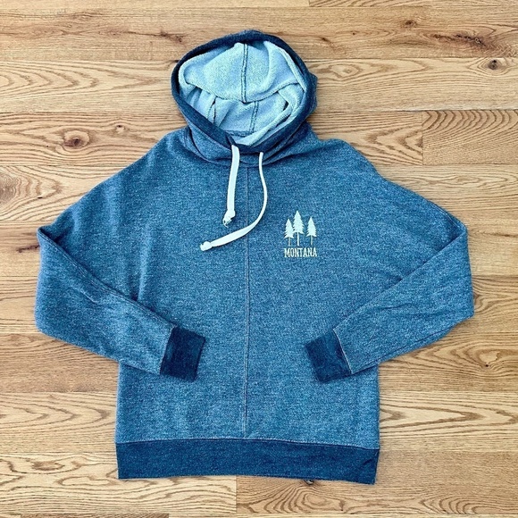 US BLANKS Tops - Unique Montana Unisex French Terry Snorkel Pullover Sweatshirt Hoodie (Size S)